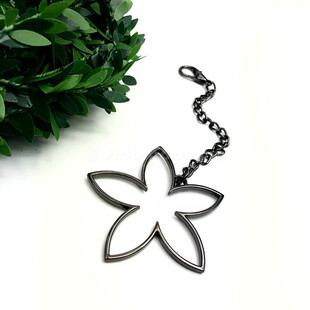 HOBİPOP - Oval Yıldız Çanta Süsü Füme