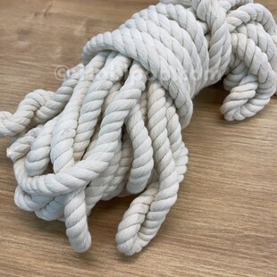 HOBİPOP - Pamuk Halat İp Krem 16 mm Top 1 Kilo HOBİPOP - Pamuk Halat İp Krem 16 mm Top 1 Kilo