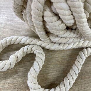 HOBİPOP - Pamuk Halat İp Krem 15 mm Çift Renkli HOBİPOP - Pamuk Halat İp Krem 15 mm Çift Renkli