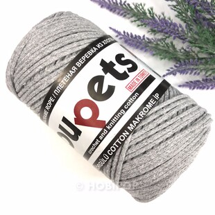 PUPPETS - İnce Pamuk Makrome Örgü İpi 250 g Gri PUPPETS - İnce Pamuk Makrome Örgü İpi 250 g Gri
