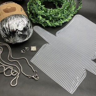 HOBİPOP - Parlak Rafya Kanvas Çanta Seti Gümüş Renk