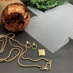 HOBİPOP - Parlak Rafya Kanvas Çanta Seti Turuncu Bakır