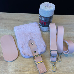 HOBİPOP - Peluş Kürk Kapaklı İpli Mini Çanta Seti Pudra HOBİPOP - Peluş Kürk Kapaklı İpli Mini Çanta Seti Pudra