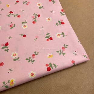 HOBİPOP - Pembe Çiçekler Poplin Pamuklu Kumaş Astarlık 50x120 cm HOBİPOP - Pembe Çiçekler Poplin Pamuklu Kumaş Astarlık 50x120 cm