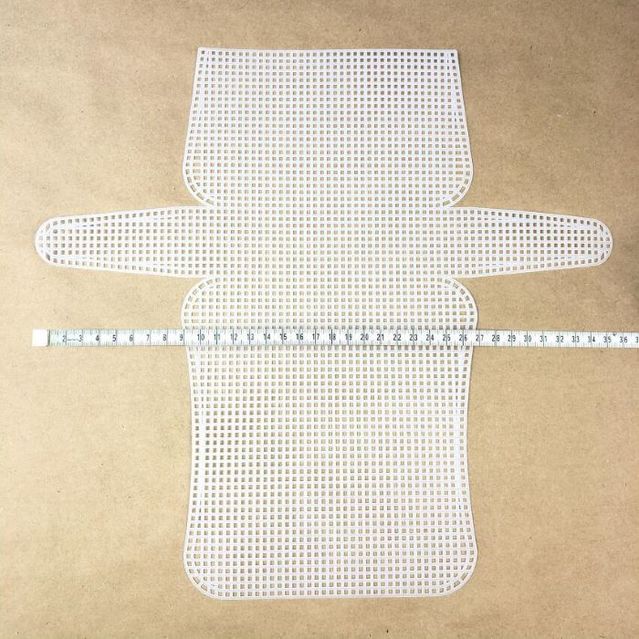 Plastik El Çantası Kanvası 33 cm Boy Küçük Beyaz