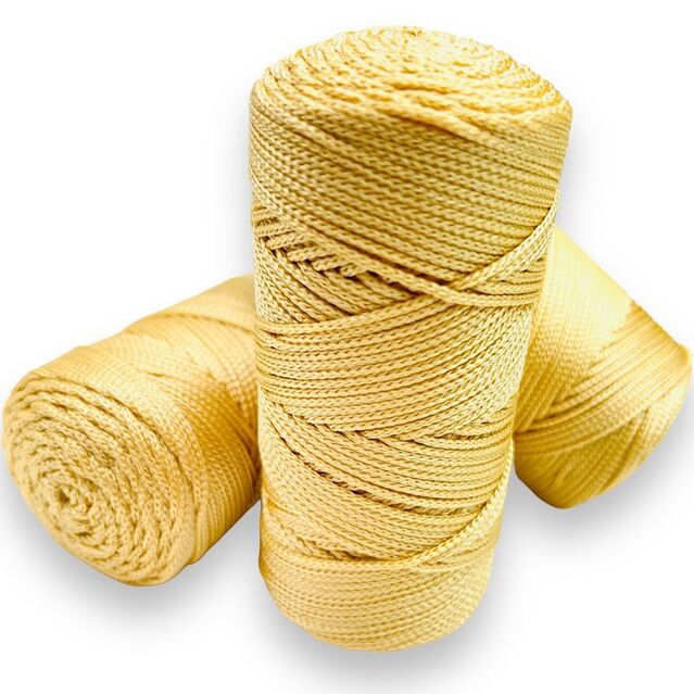 Polyester Makrome İpi 100 Gram Açık Sarı Altınsı Hardal