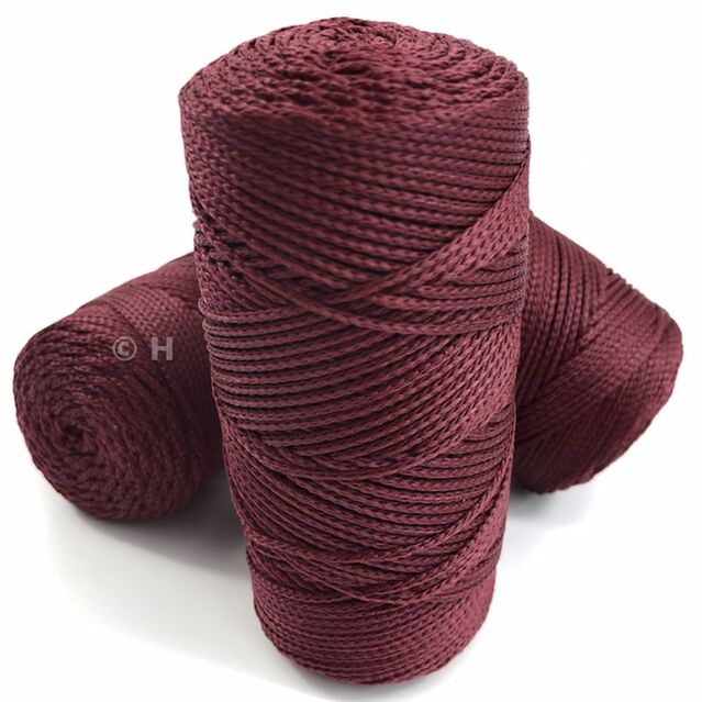 Polyester Makrome İpi 100 Gram Bordo 0110