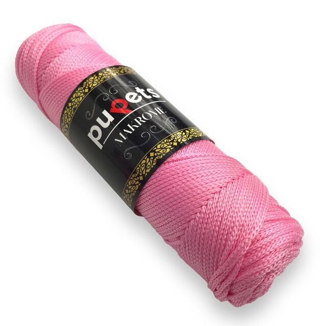 Polyester Makrome İpi 100 Gram Pembe 074