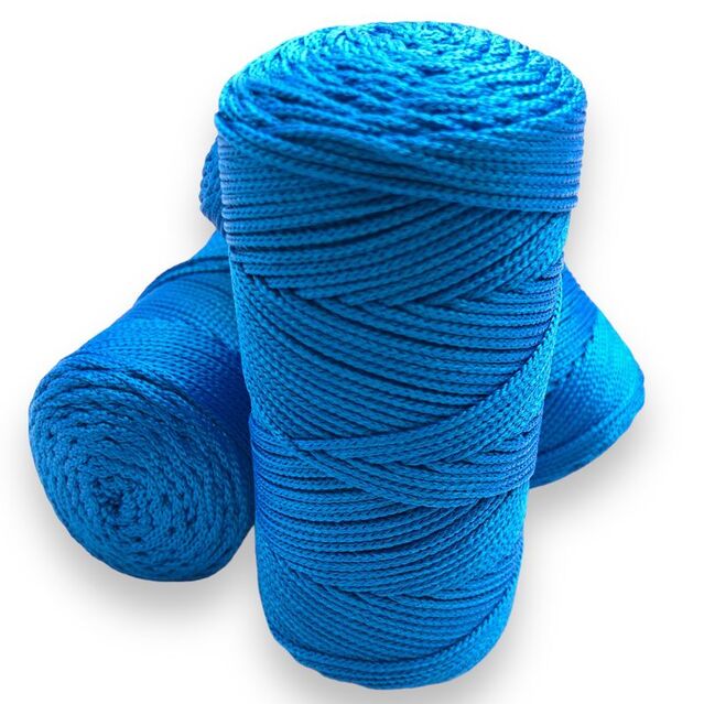 Polyester Makrome İpi 100 Gram Saks Mavi