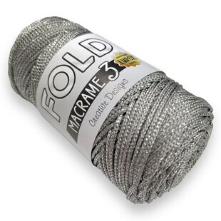 FOLD - Polyester Simli Makrome İpi Gümüş Renk FOLD - Polyester Simli Makrome İpi Gümüş Renk