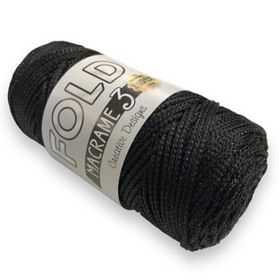 FOLD - Polyester Simli Makrome İpi Gümüşe Siyah FOLD - Polyester Simli Makrome İpi Gümüşe Siyah