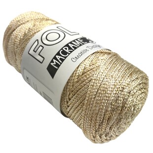 FOLD - Polyester Simli Makrome İpi Krem FOLD - Polyester Simli Makrome İpi Krem