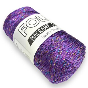 FOLD - Polyester Simli Makrome İpi Renkli Simli Mor FOLD - Polyester Simli Makrome İpi Renkli Simli Mor