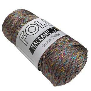 FOLD - Polyester Simli Makrome İpi Renkli Simli Vizon FOLD - Polyester Simli Makrome İpi Renkli Simli Vizon