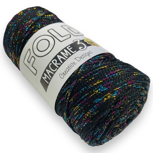 FOLD - Polyester Simli Makrome İpi Siyah FOLD - Polyester Simli Makrome İpi Siyah