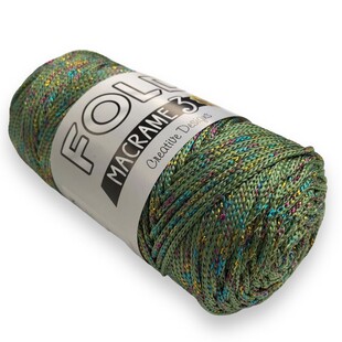 FOLD - Polyester Simli Makrome İpi Tatlı Yeşil FOLD - Polyester Simli Makrome İpi Tatlı Yeşil