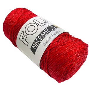 FOLD - Polyester Simli Makrome İpi Kırmızı FOLD - Polyester Simli Makrome İpi Kırmızı