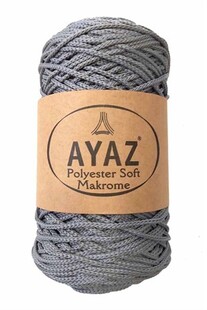 AYAZ - Polyester Soft Makrome İpi 250 Gram 1130 Gri AYAZ - Polyester Soft Makrome İpi 250 Gram 1130 Gri