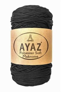AYAZ - Polyester Soft Makrome İpi 250 Gram 1217 Siyah AYAZ - Polyester Soft Makrome İpi 250 Gram 1217 Siyah