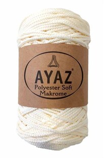 AYAZ - Polyester Soft Makrome İpi 250 Gram 1300 Krem AYAZ - Polyester Soft Makrome İpi 250 Gram 1300 Krem