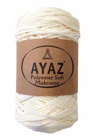 Polyester Soft Makrome İpi 250 Gram 1300 Krem