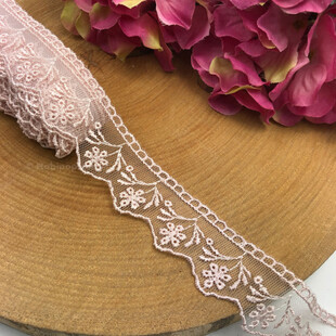 HOBİPOP - Pudra Organze Güpür Dantel Çıtır Çiçek