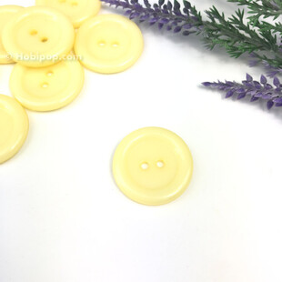 Renkli Plastik Düğme 25 mm Bebe Sarı - Thumbnail