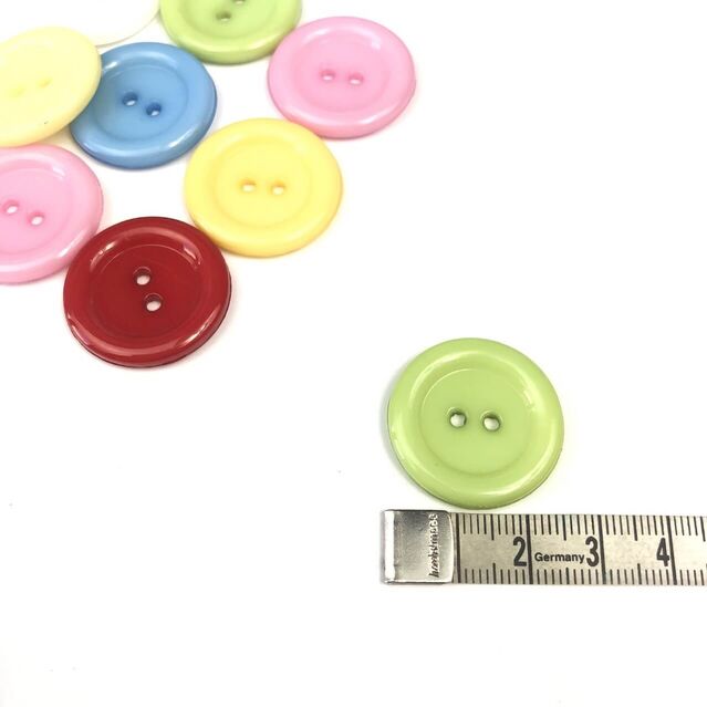 Renkli Plastik Düğme 25 mm Yeşil