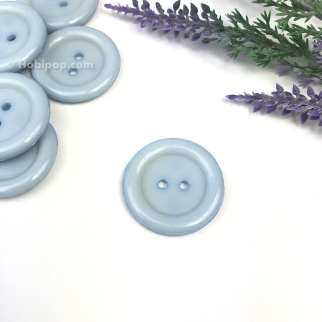 Renkli Plastik Düğme 28 mm Bebe Mavi