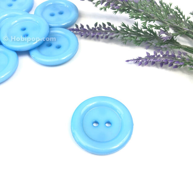 Renkli Plastik Düğme 35 mm Mavi