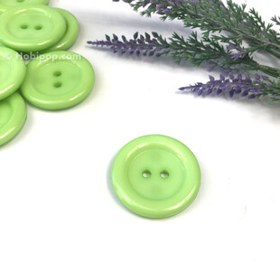Renkli Plastik Düğme 35 mm Yeşil - Thumbnail