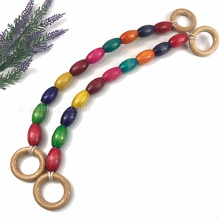 HOBİPOP - Renkli Tahta Boncuklu Çanta Sapı HOBİPOP - Renkli Tahta Boncuklu Çanta Sapı