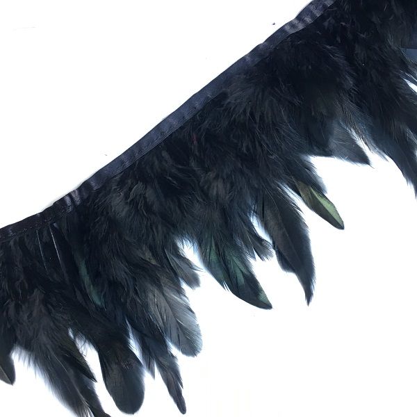 Şandel Şerit Kuş Tüyü Siyah Zümrüt