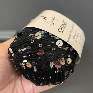  - Shine İri Pullu Örgü İpi No 5 Siyah