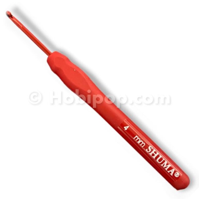 Shuma Red Kırmızı Silikon Saplı Örgü Tığı 4 mm