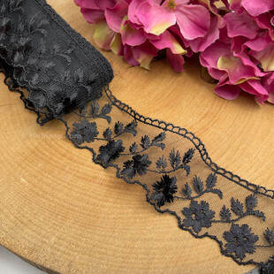 HOBİPOP - Siyah Organze Güpür Dantel Yaprak HOBİPOP - Siyah Organze Güpür Dantel Yaprak