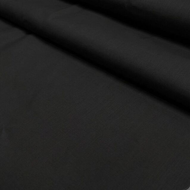 Siyah Polyesterli Poplin Pamuklu Kumaş 50x120 cm
