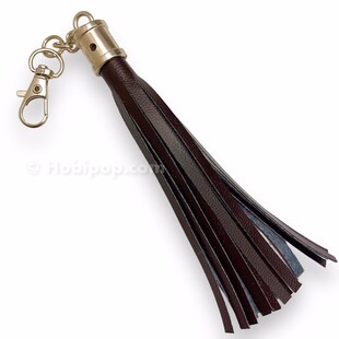 HOBİPOP - Suni Deri Çanta Püskülü Acı Kahve