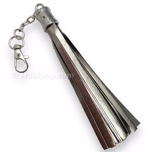 HOBİPOP - Suni Deri Çanta Püskülü Metalik Lame Vizon