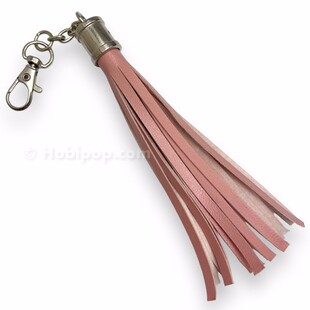 HOBİPOP - Suni Deri Çanta Püskülü Pudra