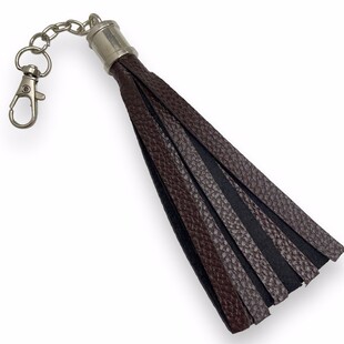 HOBİPOP - Suni Deri Çanta Püskülü Pütürlü Kahve