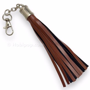 HOBİPOP - Suni Deri Çanta Püskülü Taba Renk