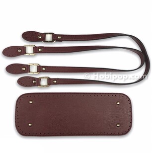 HOBİPOP - Suni Deri Çanta Sapı ve Tabanı 2′li Set Bordo