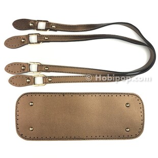 HOBİPOP - Suni Deri Çanta Sapı ve Tabanı 2′li Set Metalik Bakır HOBİPOP - Suni Deri Çanta Sapı ve Tabanı 2′li Set Metalik Bakır