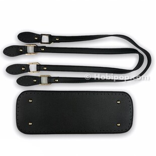 HOBİPOP - Suni Deri Çanta Sapı ve Tabanı 2′li Set Siyah HOBİPOP - Suni Deri Çanta Sapı ve Tabanı 2′li Set Siyah