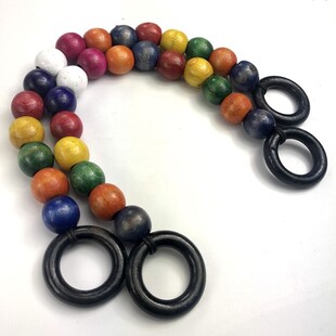 HOBİPOP - Tahta Boncuklu Çanta Sapı 01 Renkli Siyah HOBİPOP - Tahta Boncuklu Çanta Sapı 01 Renkli Siyah