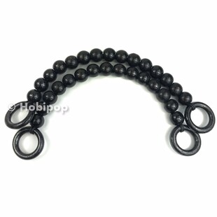 HOBİPOP - Tahta Boncuklu Çanta Sapı 03 Siyah HOBİPOP - Tahta Boncuklu Çanta Sapı 03 Siyah