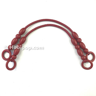 HOBİPOP - Tahta Boncuklu Çanta Sapı Bordo HOBİPOP - Tahta Boncuklu Çanta Sapı Bordo