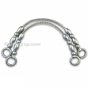 HOBİPOP - Tahta Boncuklu Çanta Sapı Gümüş HOBİPOP - Tahta Boncuklu Çanta Sapı Gümüş