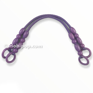 HOBİPOP - Tahta Boncuklu Çanta Sapı Mor